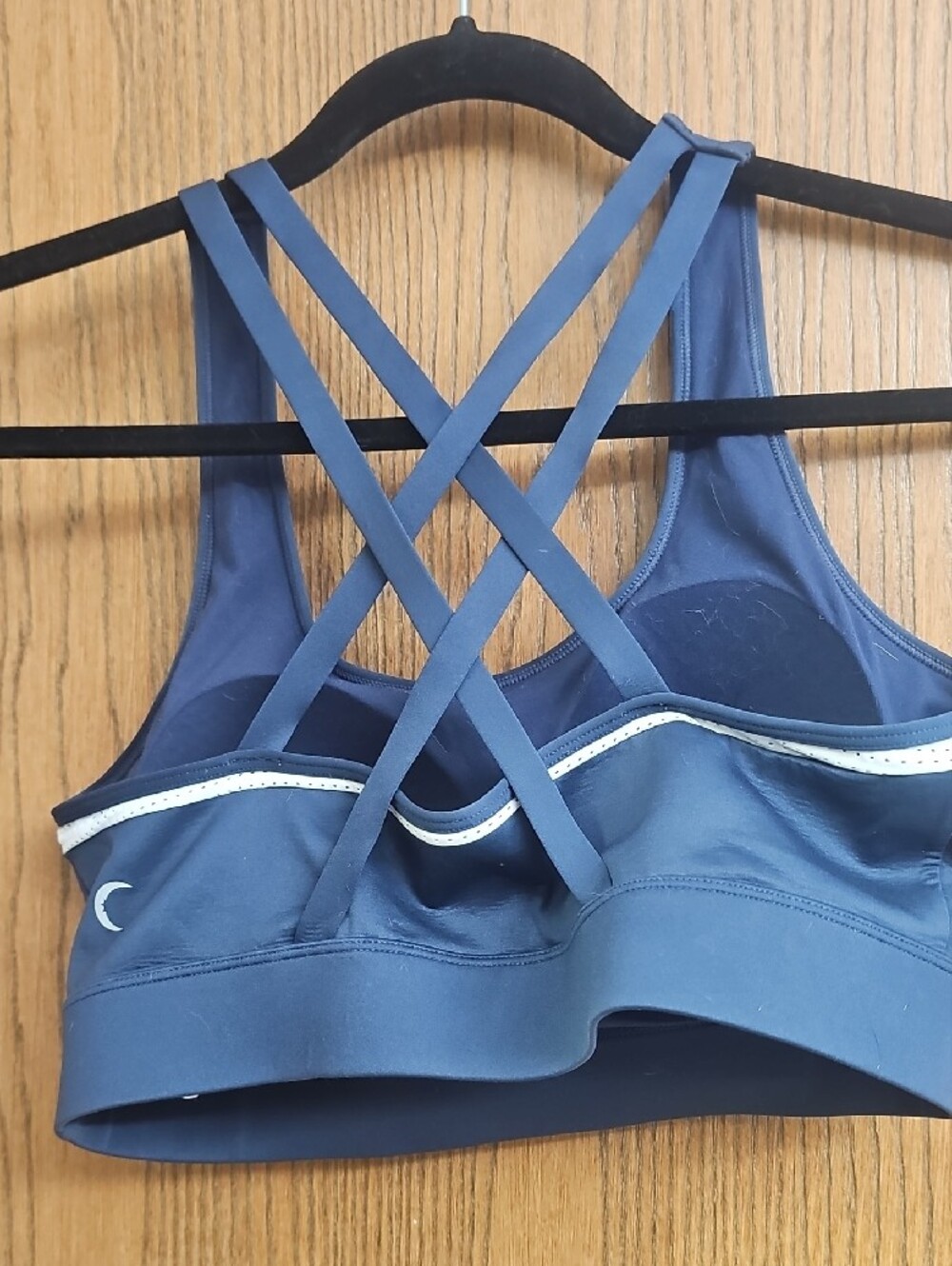 ZYIA Blue Strappy Sports Bra with White Trim - Picture 2 of 3